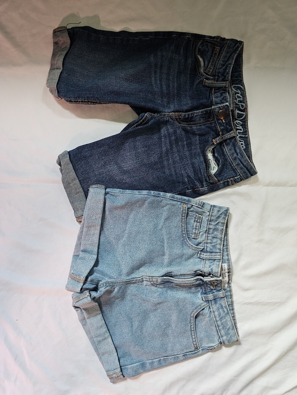Set Of Two Girls Cuffed Denim Shorts- Gap And Denim Co- 10-11 And 12